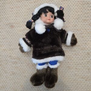 Alaskan Arctic Eskimo Native 12" Stuffed Plush Doll Parka